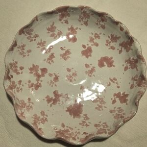 Pink Splatter Ceramic Pie Plate - Decorative Bakeware